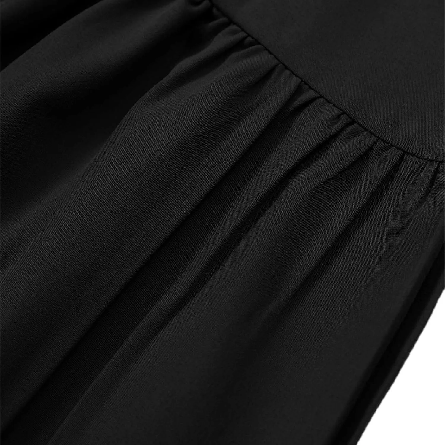 Womens Skirts for Summer Vacation Casual High Elastic Waist Drawstring Ruffles Tummy Control A-Line Loose Midi Skirts