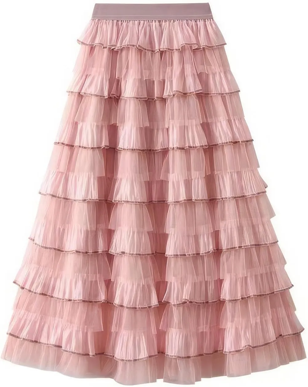 Women's Summer Elastic Waist Tiered Maxi Skirt High Waist Casual Beach Outfits Bohemian Print A-Line Long Skirt