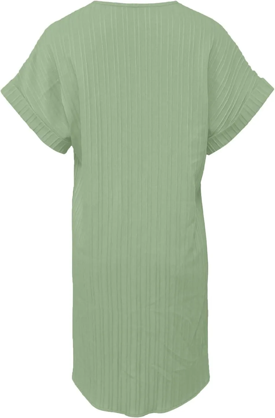 Women's Summer Sundress Short Sleeve V Neck Pullover Midi Dresses Button Down Shirts Skirts Travel Vacation Outfits