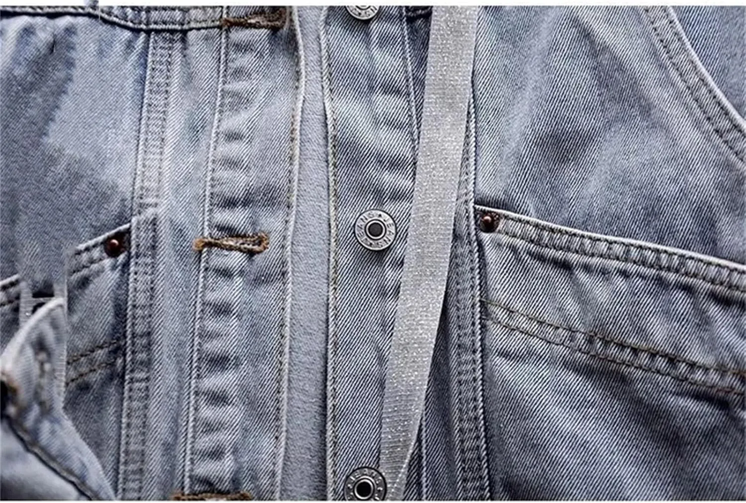 Women's Vintage Washed Boyfriend Denim Jacket For Women Casual Jean Coat Outwear With Patchwork Hooded