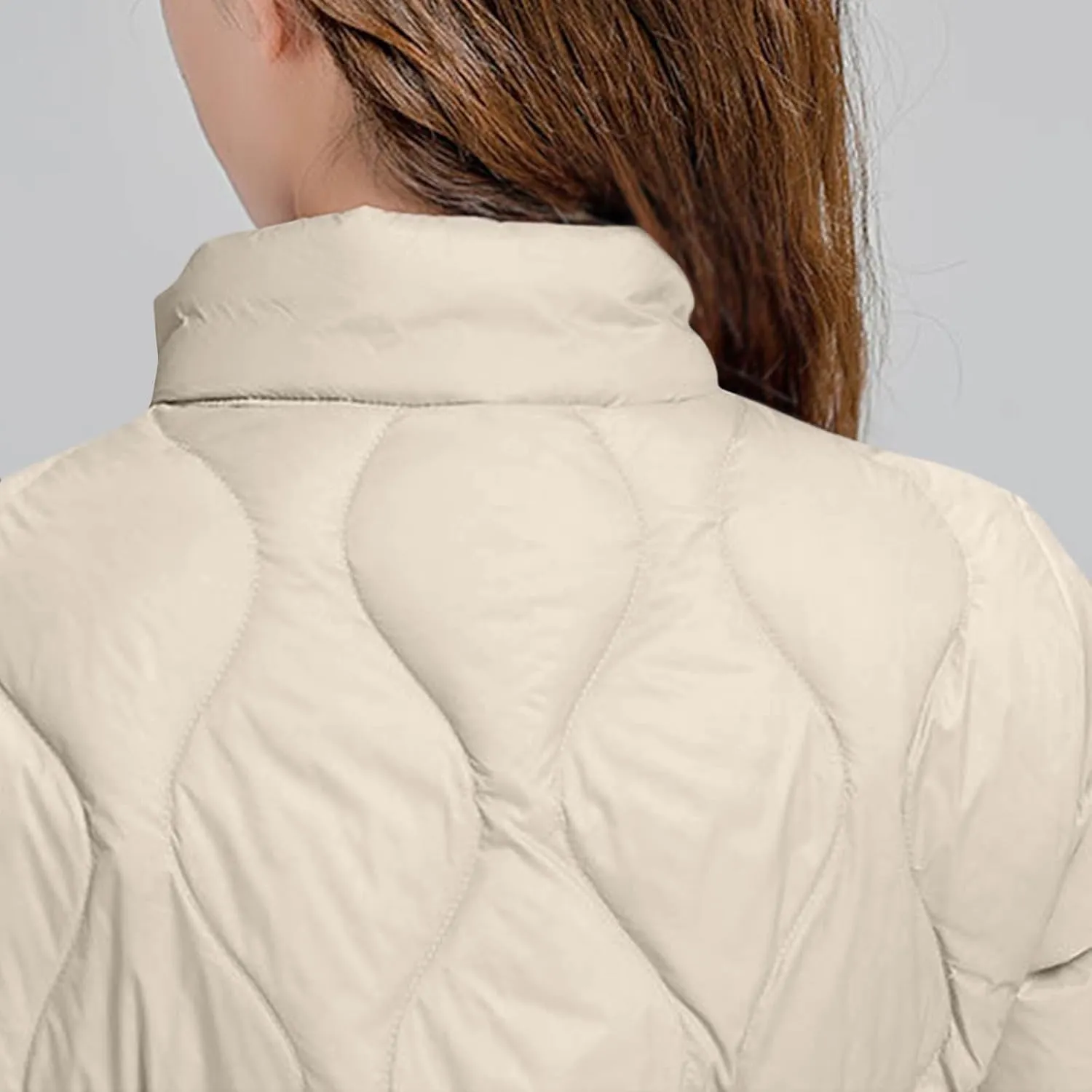Women's Winter Lightweight Quilted Jackets Fashion Casual Long Sleeve Zip Puffer Down Coats Teen Girls Padded Jackets