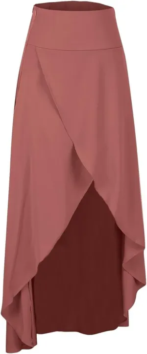 Womens Wrap Skirt Flowy High Low Maxi Skirts 2024 Fashion with Slit Ruffle Skirts Funky Fun Casual Skirts