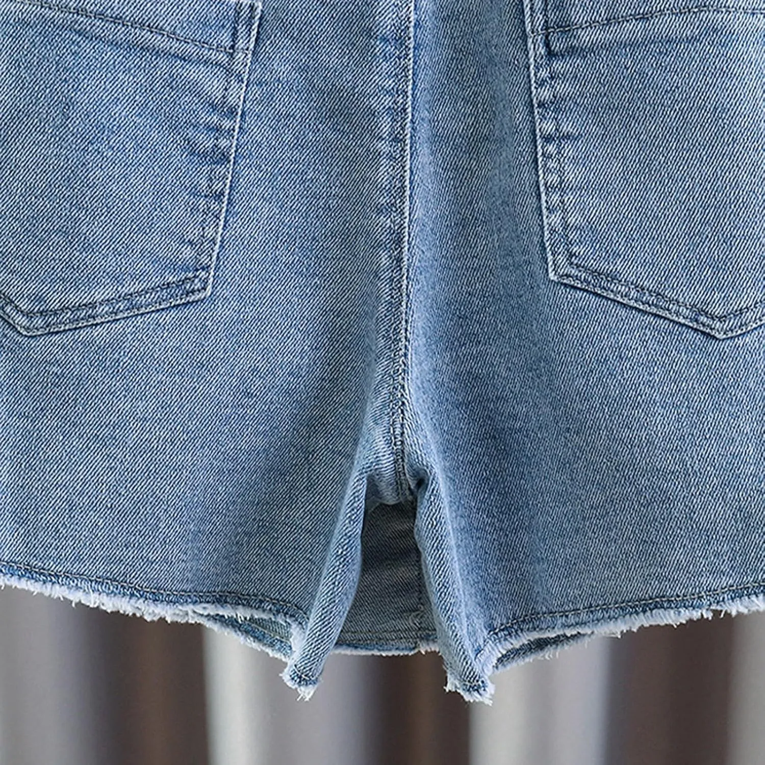 Wrap Front Button Lace Bowknot Skort for Girls, Kids High Waisted Symmetrical Raw Hem Denim Skirt Shorts with Pocket