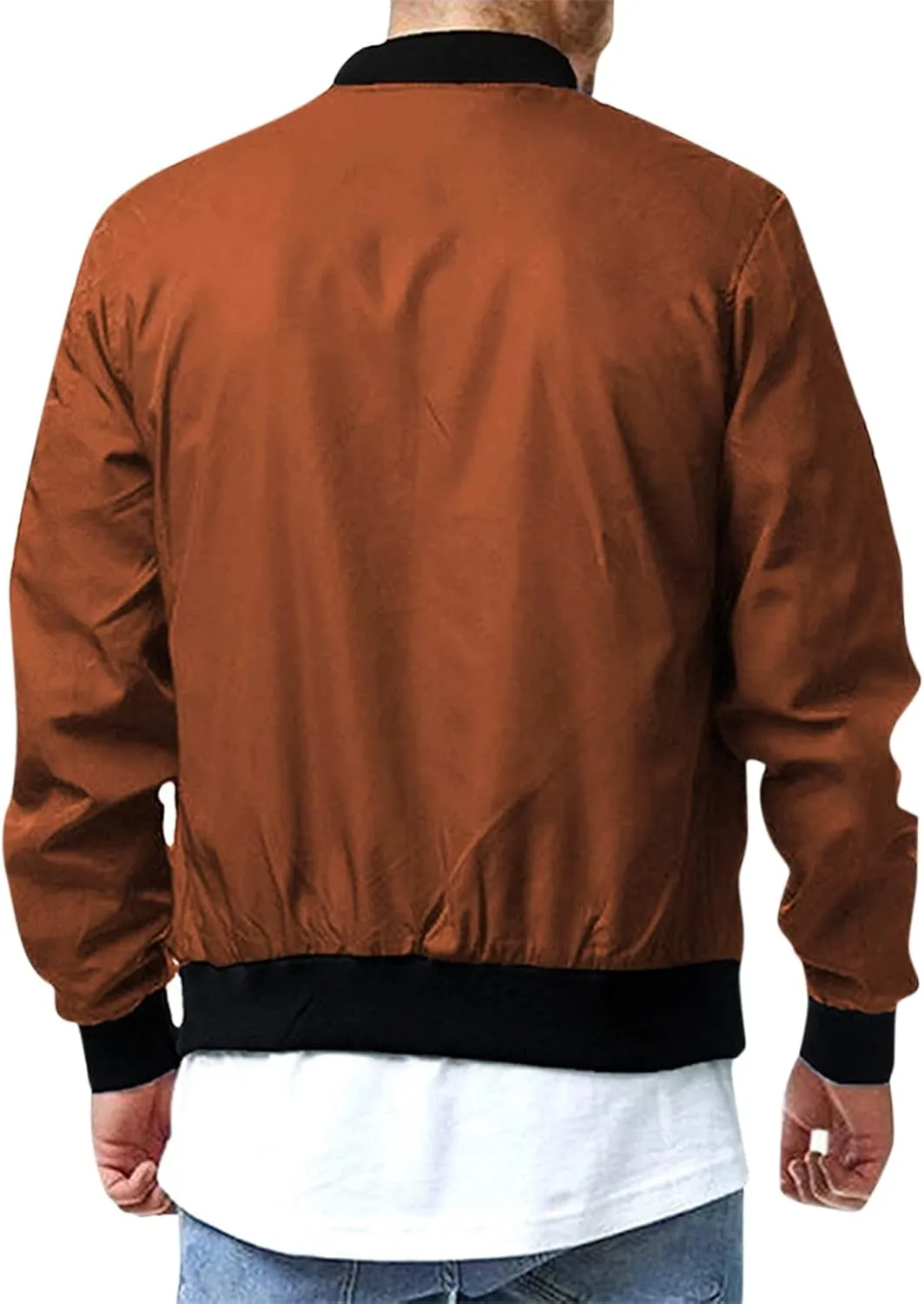 Ymosrh Fashion Jackets for Men Bomber Jacket Spring Fall Causal Softshell Windbreaker Coat Outerwear Mens Jackets