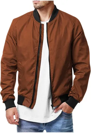Ymosrh Fashion Jackets for Men Bomber Jacket Spring Fall Causal Softshell Windbreaker Coat Outerwear Mens Jackets