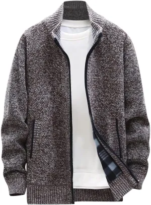 Ymosrh Mens Bomber Jackets Winter Men's Fashion Loose Cardigan Warm Lapel Hooded Jacket Sweater Jackets Lightweight
