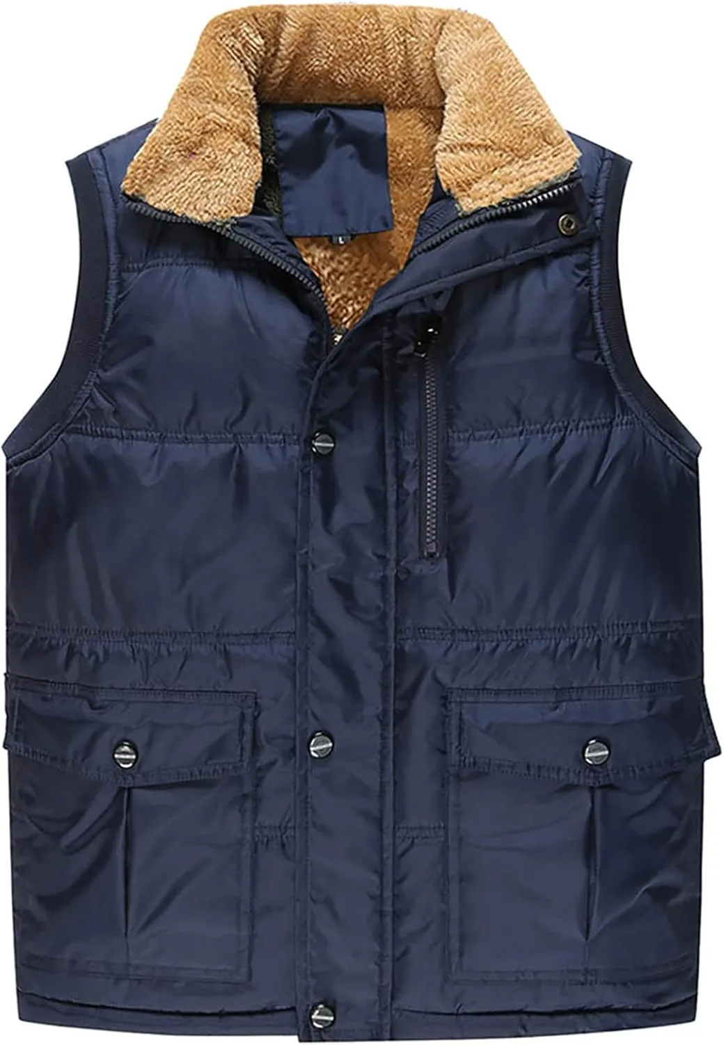 Ymosrh Men's Jacket Winter Puffer Down Alternative Vest Jacket Waterproof Bubble Coats Lightweight Jacket, M-7XL
