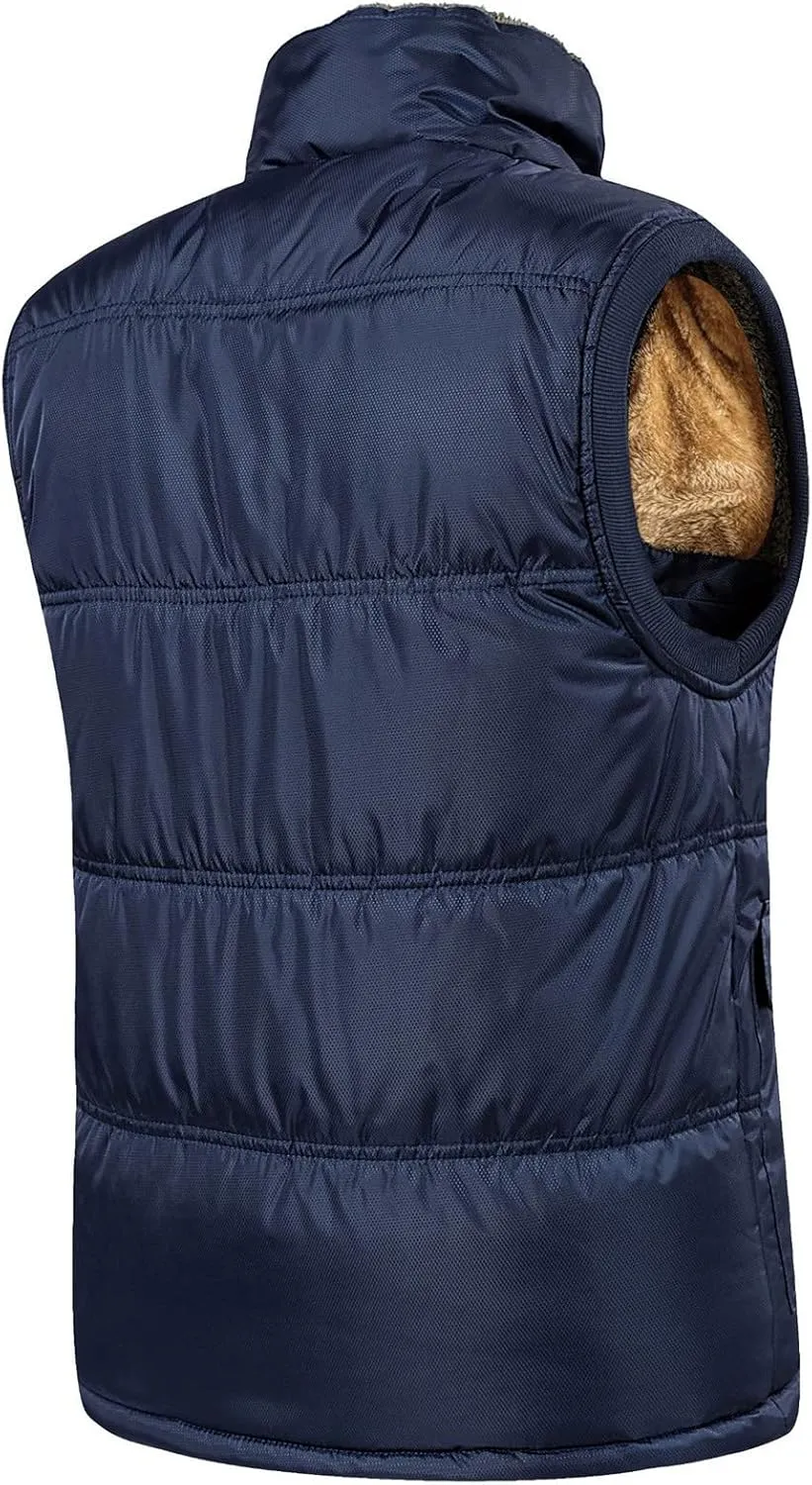 Ymosrh Men's Jacket Winter Puffer Down Alternative Vest Jacket Waterproof Bubble Coats Lightweight Jacket, M-7XL