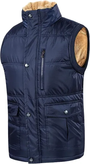Ymosrh Men's Jacket Winter Puffer Down Alternative Vest Jacket Waterproof Bubble Coats Lightweight Jacket, M-7XL