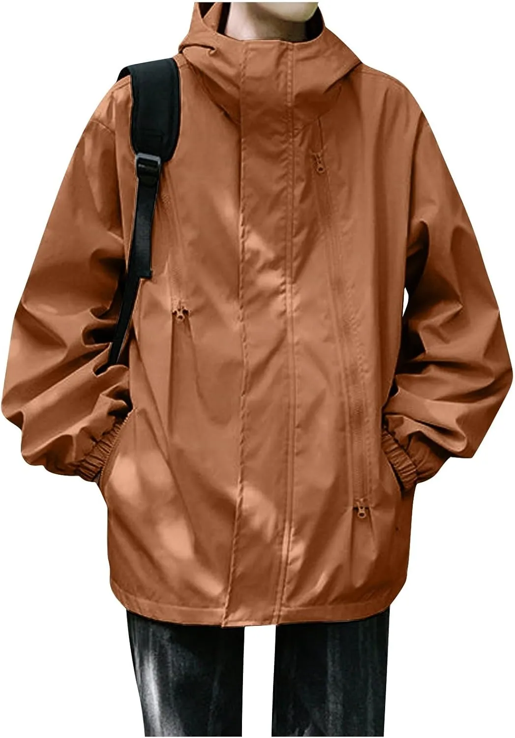 Ymosrh Men's Jackets Casual Stylish Jacket Water Resistant Lightweight Rain Jacket Outdoor Casual Sportswear Jackets