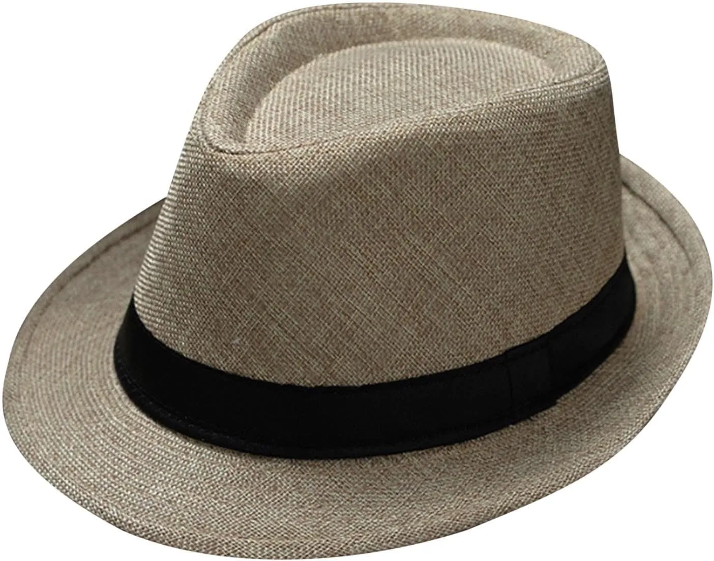 YOLAI Men Women Stra𝐰 Fedora Trilb𝐲 Hat Stra𝐰 Sun Hat Panama Hat Beach Sun Hat Short Brim Jazz Cap Cowboy Hat