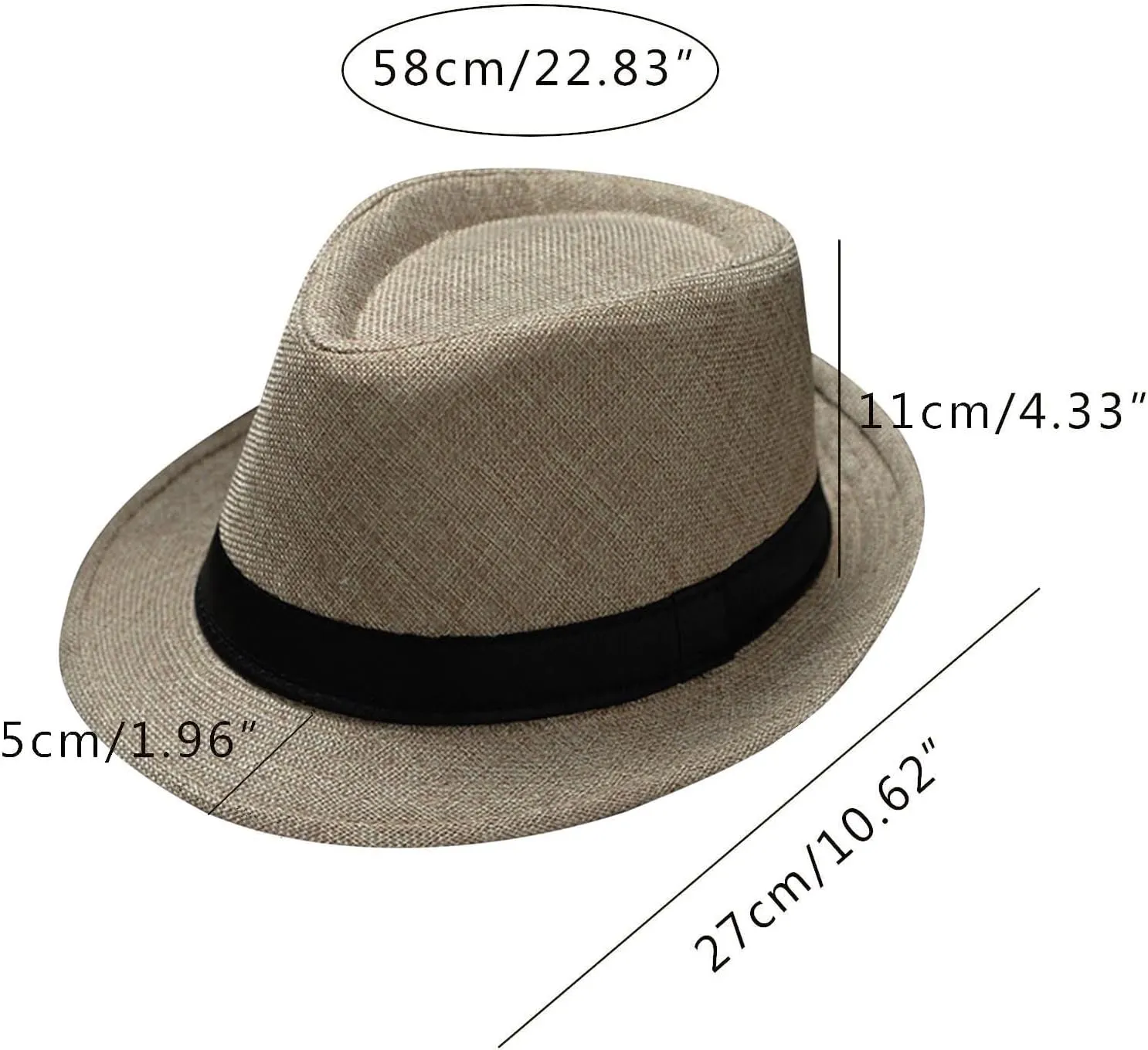 YOLAI Men Women Stra𝐰 Fedora Trilb𝐲 Hat Stra𝐰 Sun Hat Panama Hat Beach Sun Hat Short Brim Jazz Cap Cowboy Hat