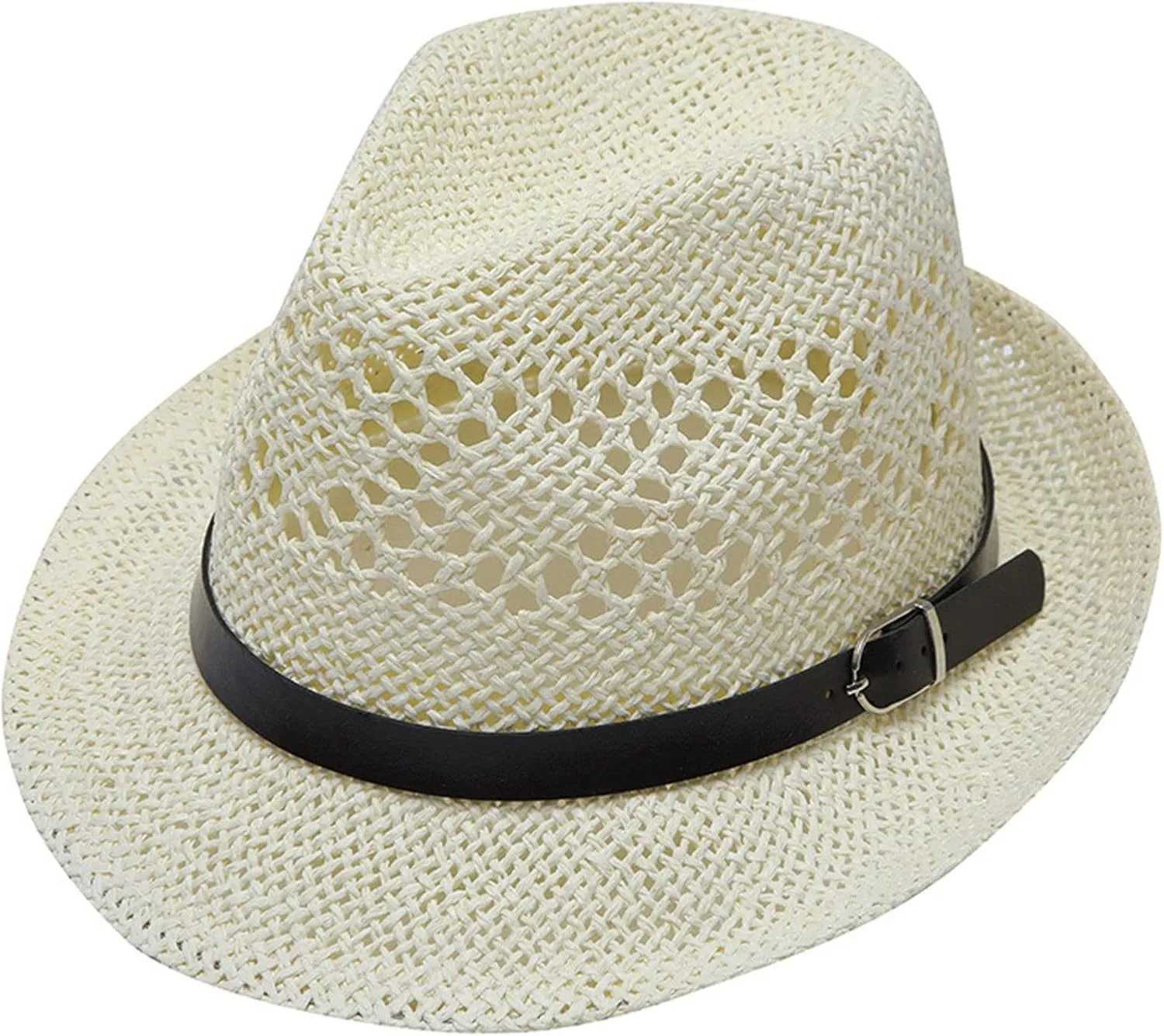 YOLAI Mens Fedora Hats with Short Brim Stra𝐰 Fedora Sun Hats for Men Women Summer Sun Hats with Adjustable Strap