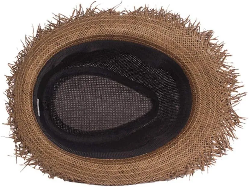 YOLAI Mens Fedora Hats with Short Brim Stra𝐰 Fedora Sun Hats for Men Women Summer Sun Hats with Adjustable Strap