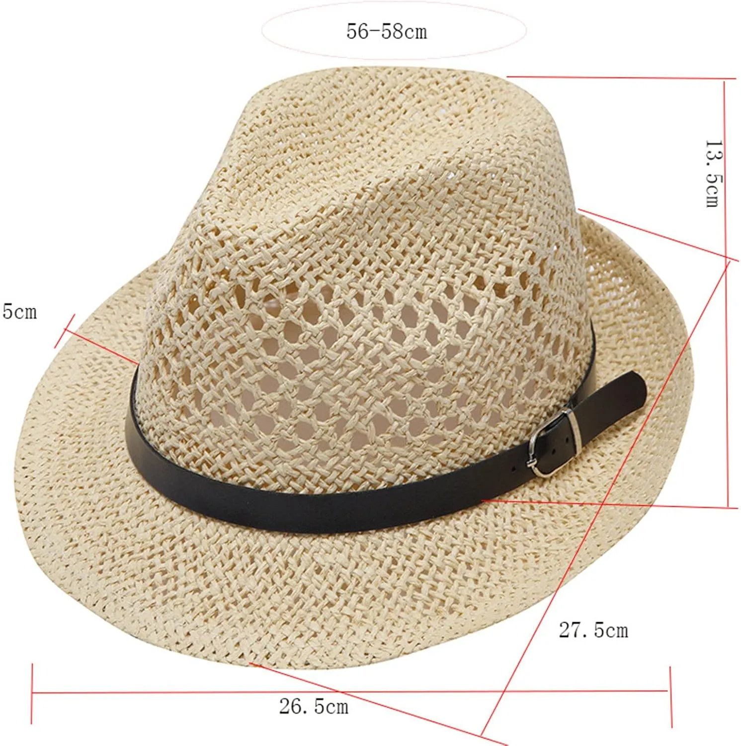 YOLAI Mens Fedora Hats with Short Brim Stra𝐰 Fedora Sun Hats for Men Women Summer Sun Hats with Adjustable Strap