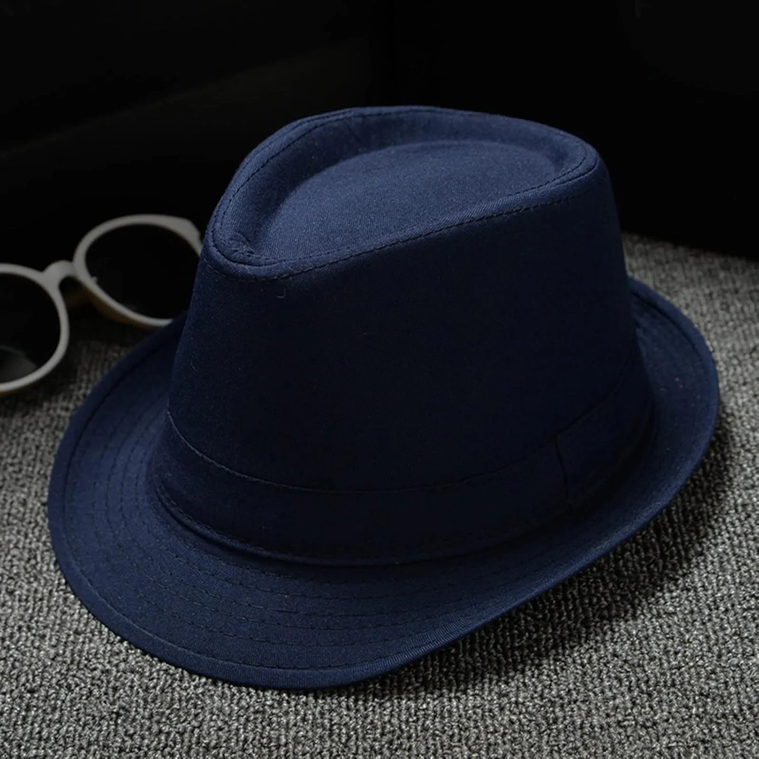 YOLAI Stra𝐰 Fedora Hat for Men Panama Hat Short Brim Summer Summer Trilb𝐲 Hat Sun Hat Trilb𝐲 Fedora Hat