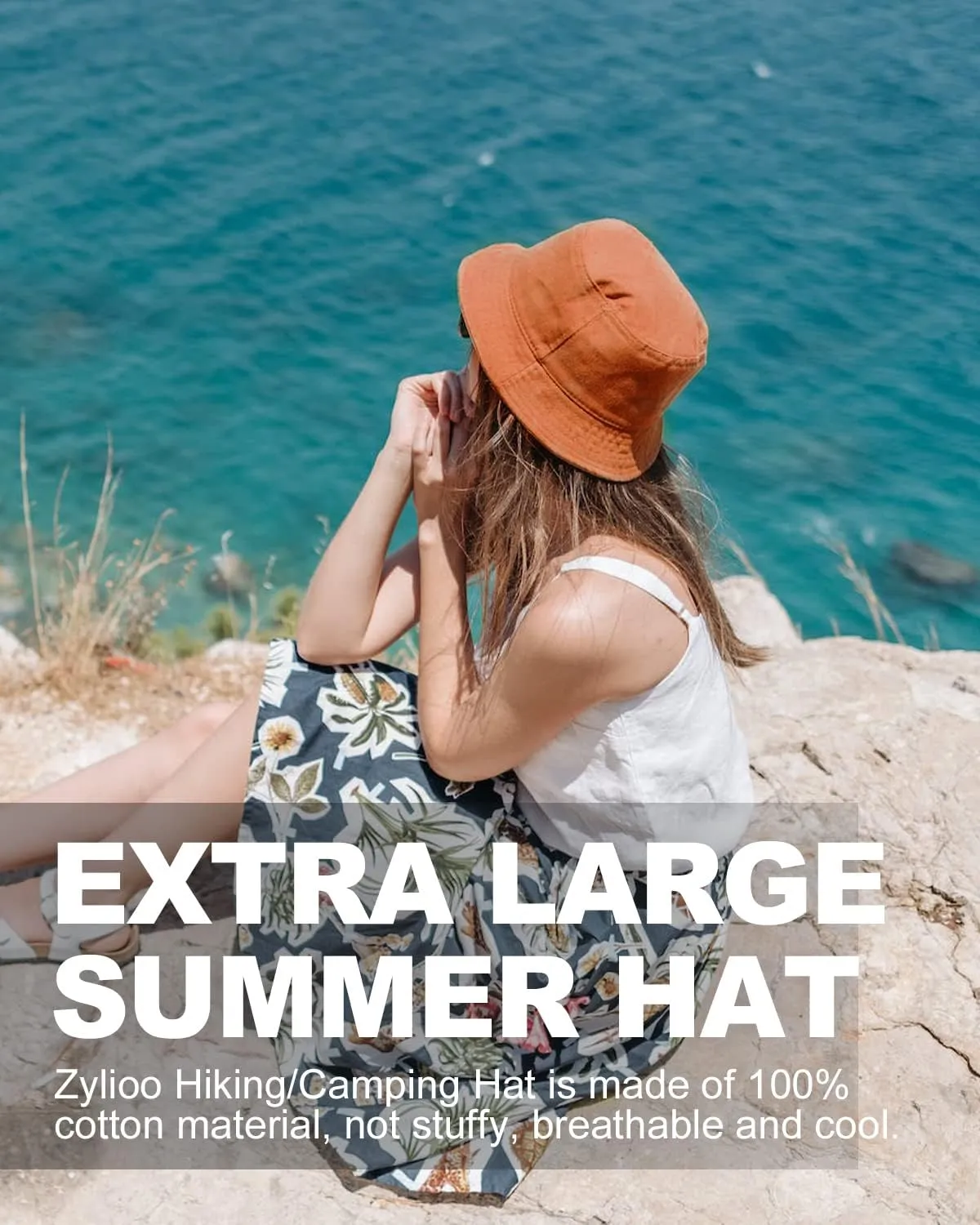 Zylioo Oversize XXL Bucket Hat for Men,XL Reversible Trendy Fisherman Hats,Large Travel Sun Hat Double Sided Women